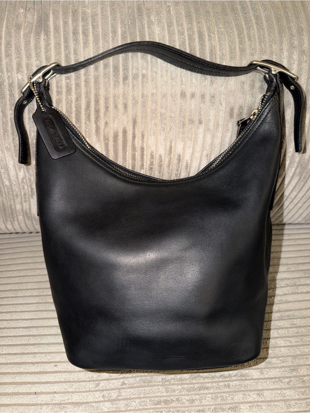 Coach Black Leather Hobo Shoulder Bag